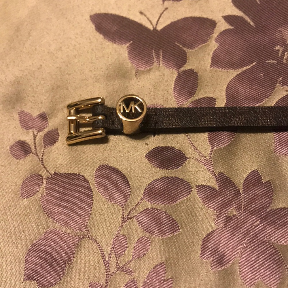 Brown/gold Michael Kors skinny belt